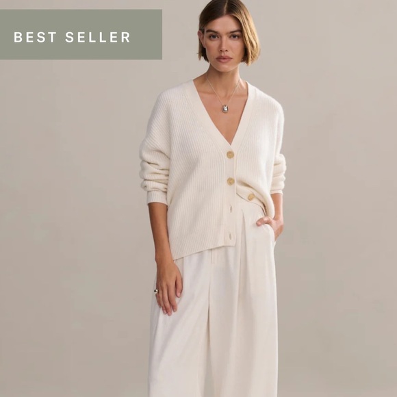 Jenni Kayne Cashmere Cocoon Cardigan In Ivory Size Medium - Picture 8 of 16